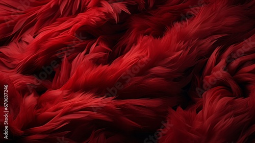 A fiery cascade of crimson plumage, bursting with vibrant energy and embodying the untamed spirit of nature