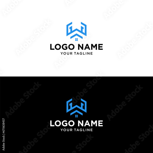 business logo design "WG" house abstract