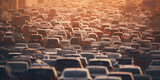 Collection of cars in traffic jam form Mosaic style pattern