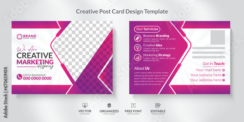 Corporate Business Postcard Design Templat with modern and unique layout.