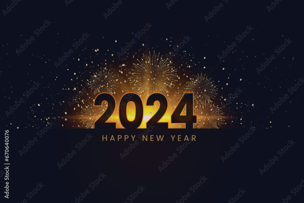 Happy New Year 2025 with sparkling festival numbers full of beautiful