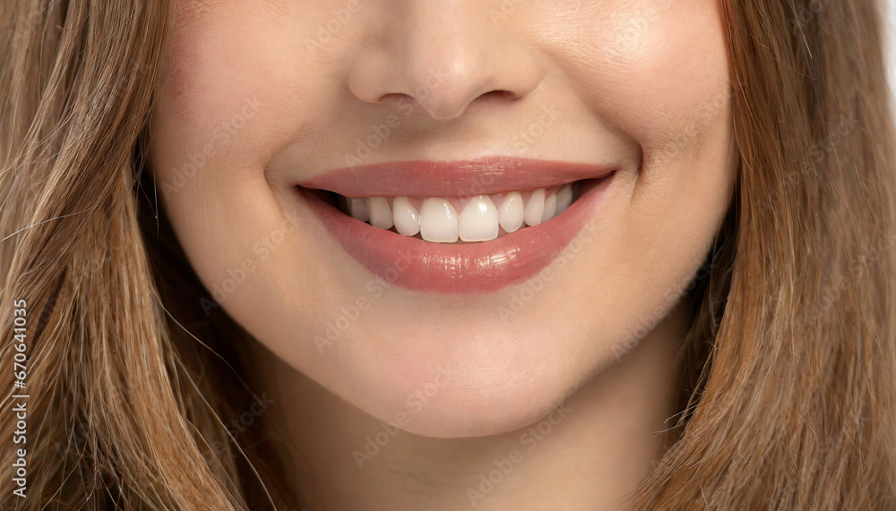 Woman's mouth smiling happy Woman's mouth smiling happy