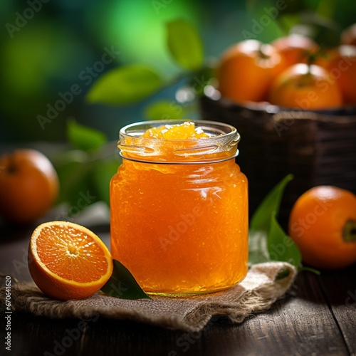 homemade orange jam   generated by AI photo