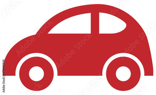 コンパクトカーのアイコン 赤
