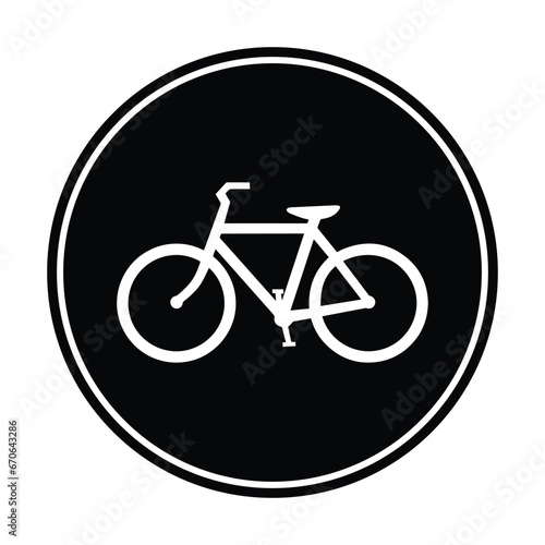 bicycle sign icon on a white background