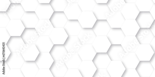 White hexagon and 3d abstract background with hexagon  modern abstract vector polygonal pattern. Futuristic abstract honeycomb technology white background. Luxury white hexagon pattern.