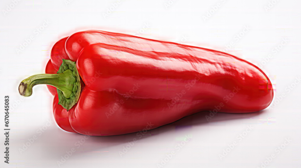 One red pepper. Isolated on a White Background
