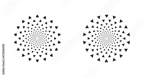 Fibonacci geometric Spiral art element on a white background. Swirl pattern geometric vector illustration. Abstract geometric spiral vortex. easily editable icon vector art illustration.	
