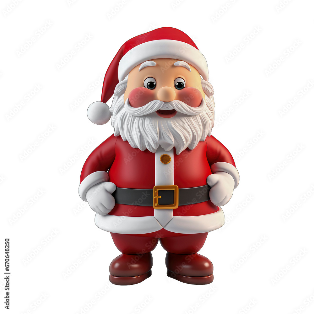 Santa Claus mascots on transparent background generative ai