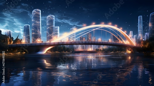 amazing photography of a luxury bridge at the river