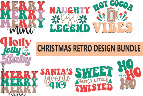 Christmas retro svg design bundle