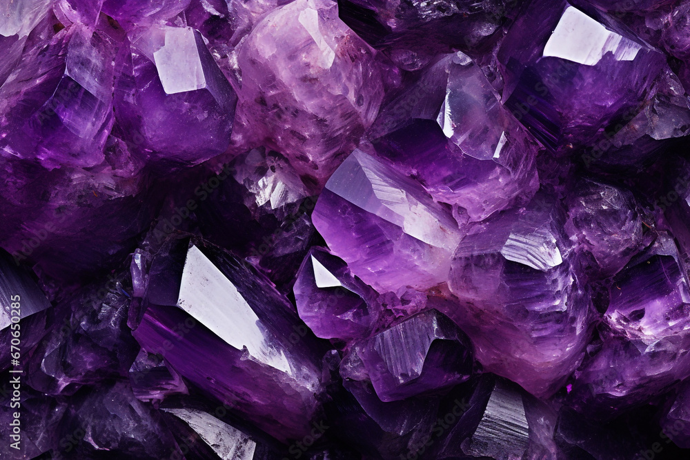 Amethyst stone close up, purple crystal Amethyst stone close up, purple crystal