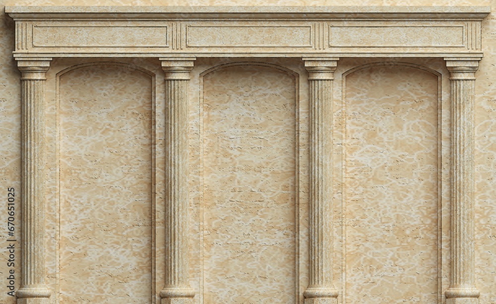 Obraz premium Marble antique wall arcade of the ancient world