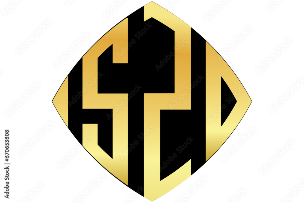 Obraz premium SZD, SZ, ZD, logo. Abstract initial monogram letter alphabet logo design