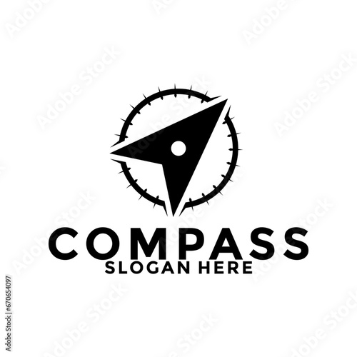 compass logo design vector, creative compass idea logo icon template