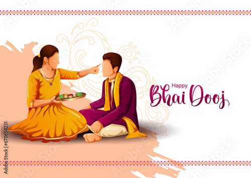 Indian festival happy bhai dooj concept. Rakhi celebration in india vector illustration dsign
