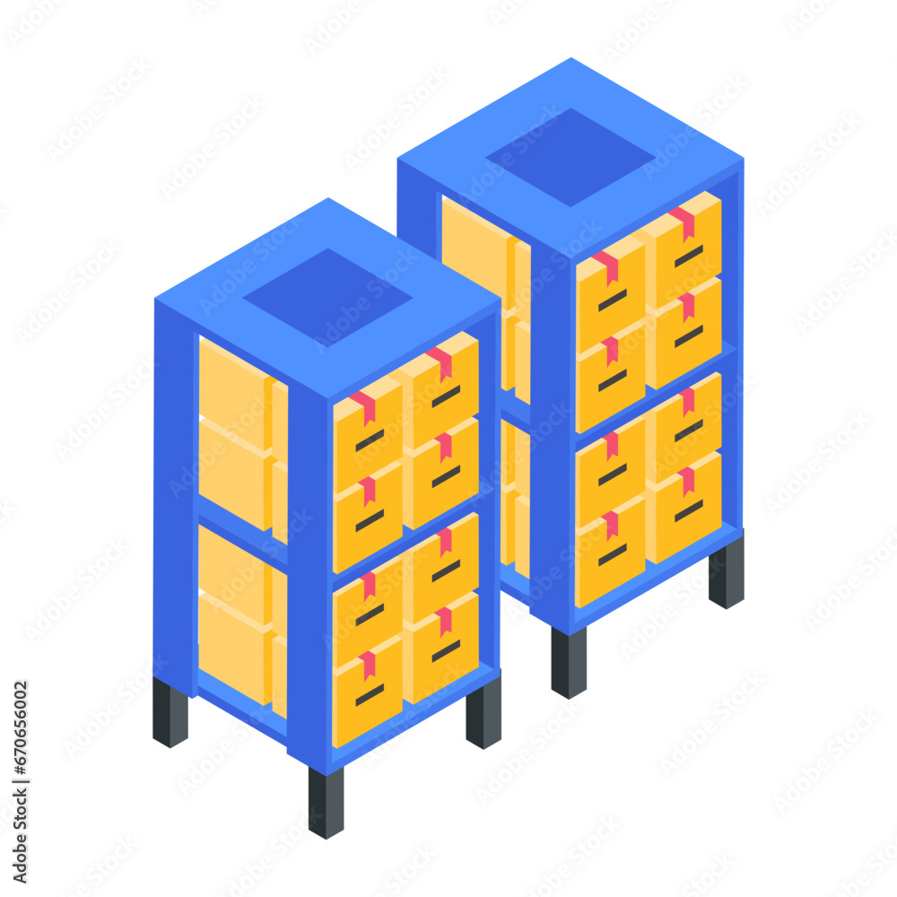 Set of Courier Services Isometric Icon Set of Courier Services Isometric Icon