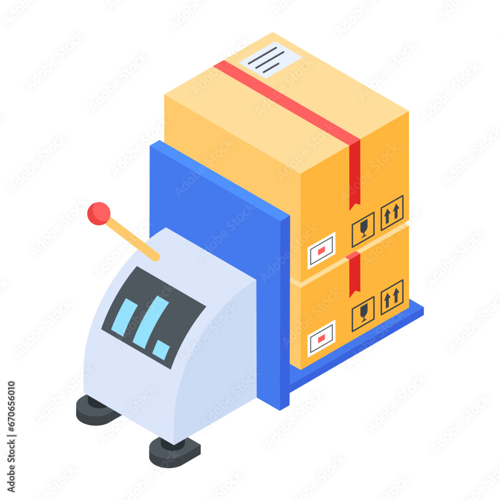 Set of Courier Services Isometric Icon Set of Courier Services Isometric Icon