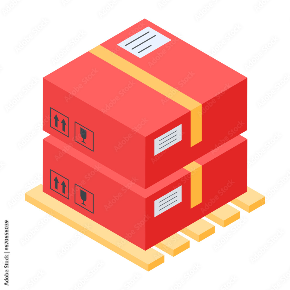 Set of Courier Services Isometric Icon Set of Courier Services Isometric Icon