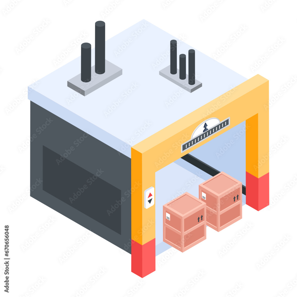 Set of Courier Services Isometric Icon Set of Courier Services Isometric Icon