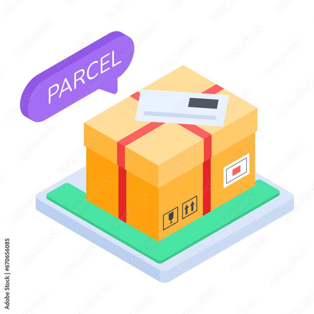 Set of Courier Services Isometric Icon Set of Courier Services Isometric Icon