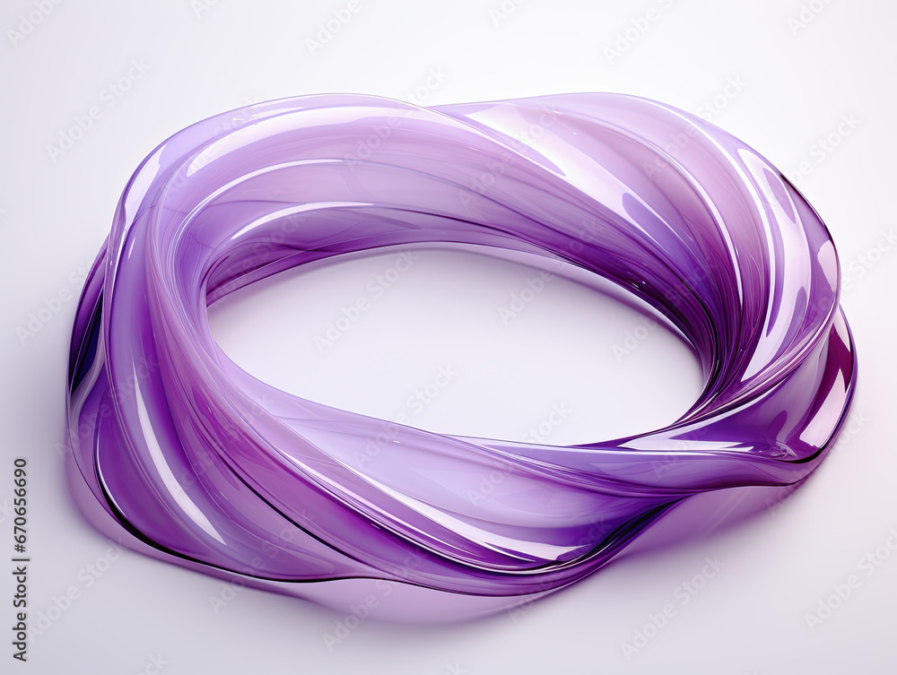 Create abstract vertical wavy stripes within the design, incorporating a circle ring and a wave of many purple lines.