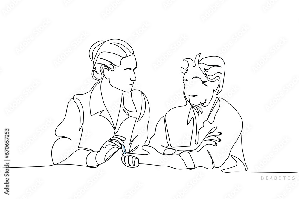 World diabetes day in November. line art of persons using glucometer and keeping blood sugar levels in check. Needle used to take a drop of blood for diabetes testing. Medical concept.Glucometer use World diabetes day in November. line art of persons using glucometer and keeping blood sugar levels in check. Needle used to take a drop of blood for diabetes testing. Medical concept.Glucometer use