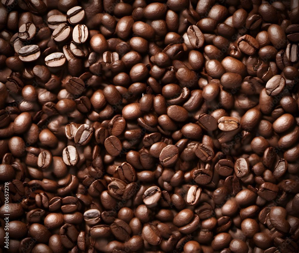 Obraz premium Brown roasted coffee beans background