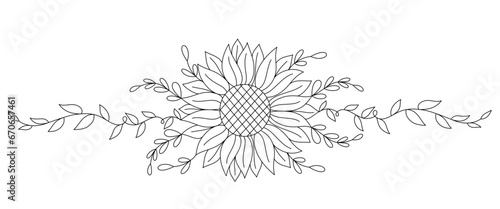 sunflower line art
