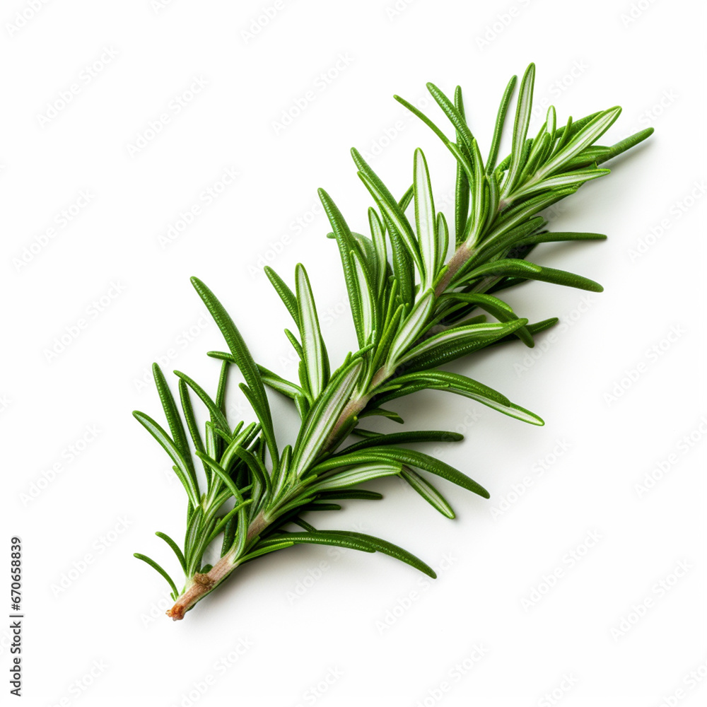 Fototapeta premium Rosemary plant on white isolated background - ai generative