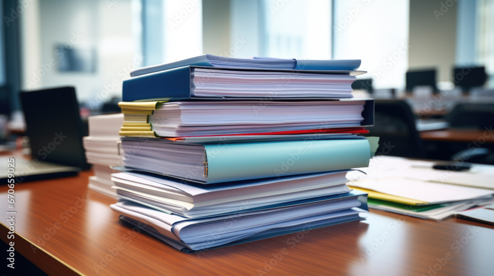 Stack of documents on the office desk. Stack of documents on the office desk.