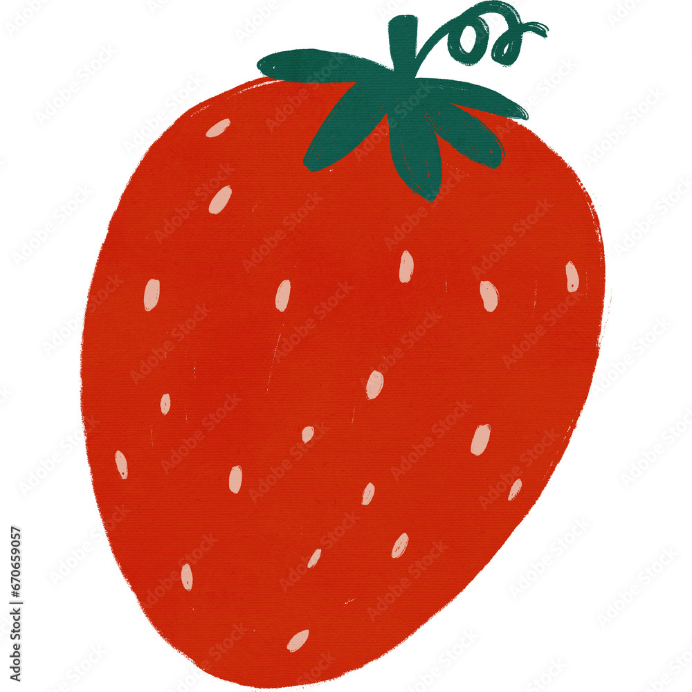 Obraz premium Strawberry, strawberry illustration, cute strawberry, hand picture strawberry, fruit