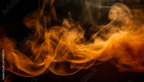 Graceful Orange Smoke on black background