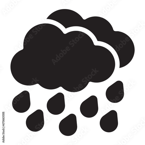 heavy rain glyph icon