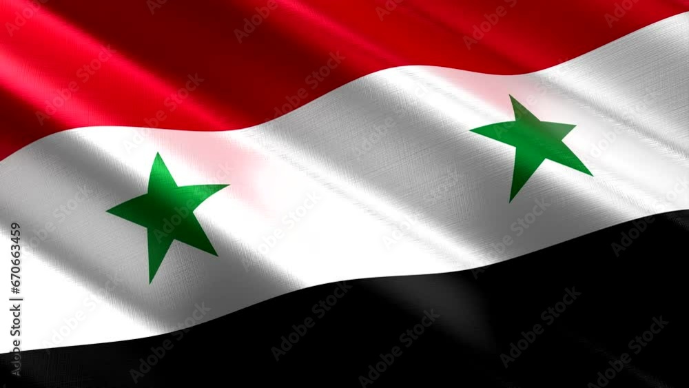 Syria - waving textile flag - 3D 4k seamless loop animation (3840 x 2160 px) Syria - waving textile flag - 3D 4k seamless loop animation (3840 x 2160 px)