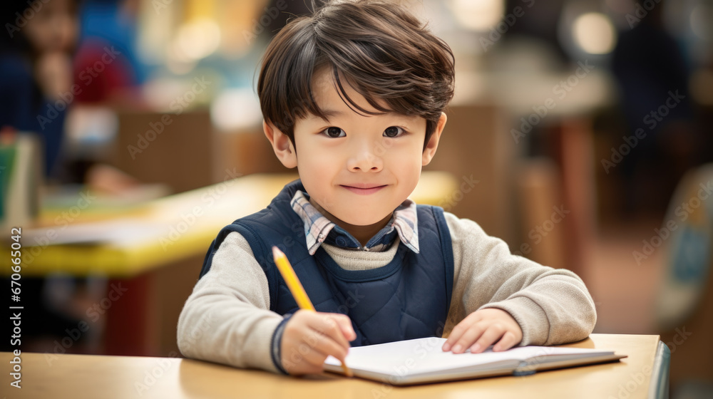 Teacher in a kindergarten or elementary school surrounded by her students. Teacher in a kindergarten or elementary school surrounded by her students.