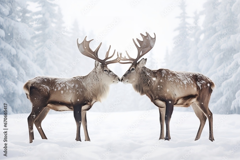 Obraz premium deer in the snow