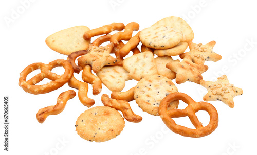 Crackers - Biscuits salés pour l'apéritif / Fond transparent photo