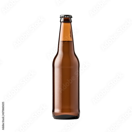 Beer bottle mockup for adding your desired logo on a transparent background PNG.