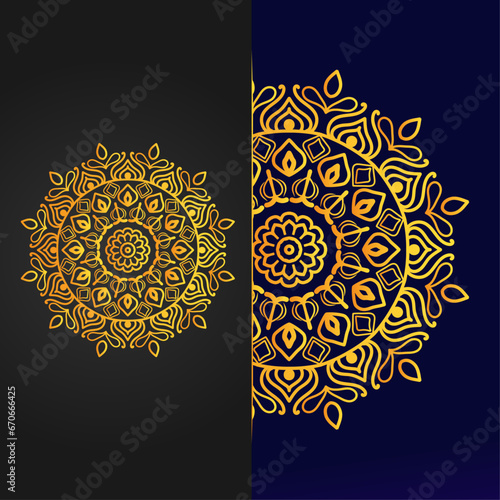 
 Luxury Mandala Design Background With Golden Pattern Indian Floral Style. Luxury Mandala For Business Card, Brochure, Tattoo, Banner, Cover Page.