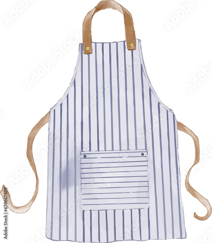 Cooking apron watercolor illustration