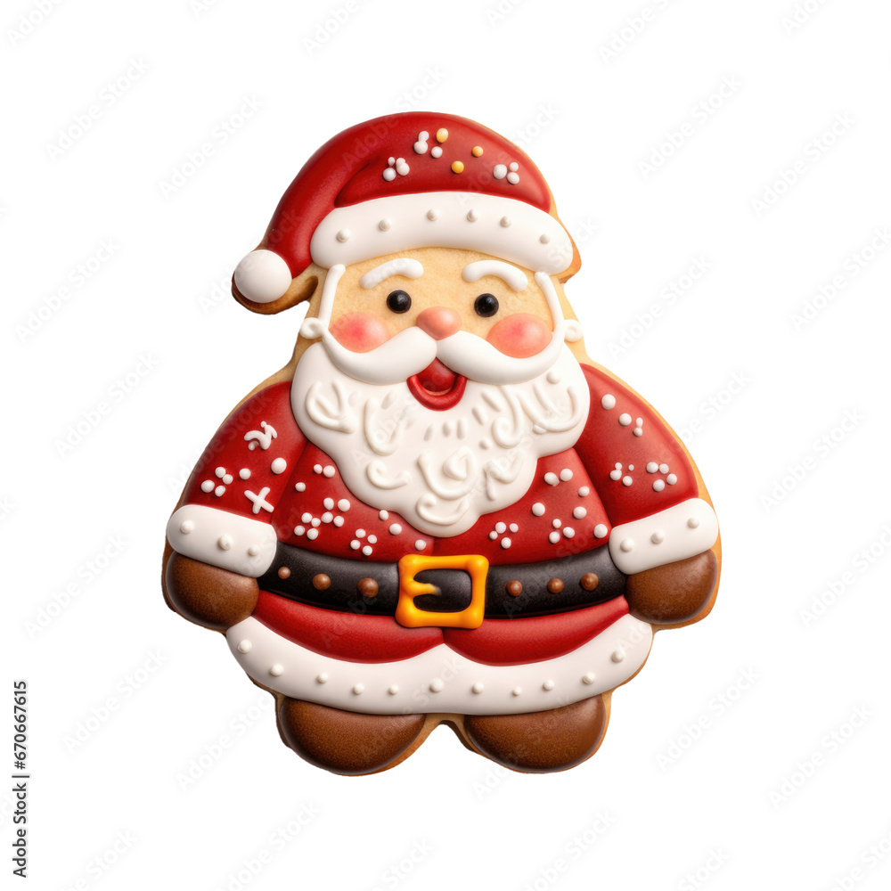 Fototapeta premium Christmas Santa Claus Cookie Isolated on a Transparent Background