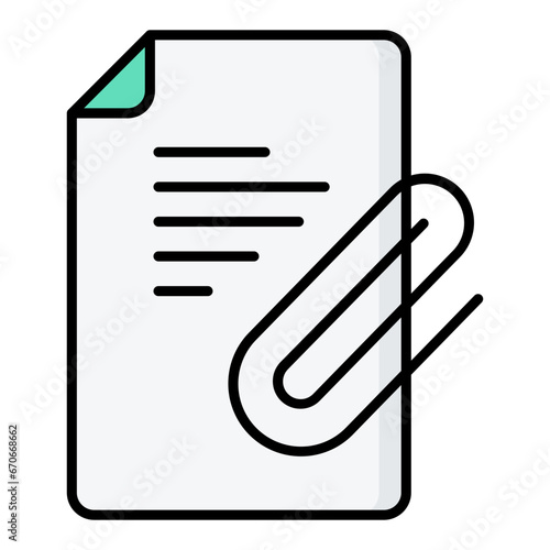Paperclip Line Color Icon