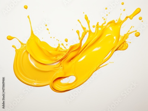 yellow paint splash on white background