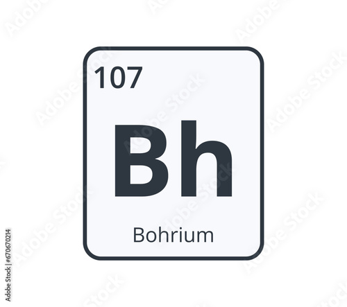 Bohrium Chemical Symbol.   © evagattuso