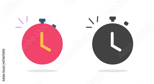 Stopwatch icon vector pictogram graphic simple glyph symbol, timer stop watch chronometer flat cartoon illustration set, fast quick time counter countdown alarm image clipart