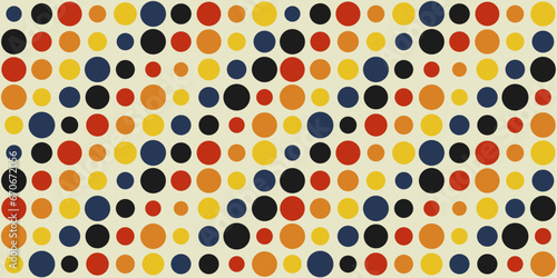Abstract background of colored sequential circles. Can be seamless, vector background of dots.