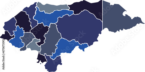 vector map of honduras blue and light blue photo