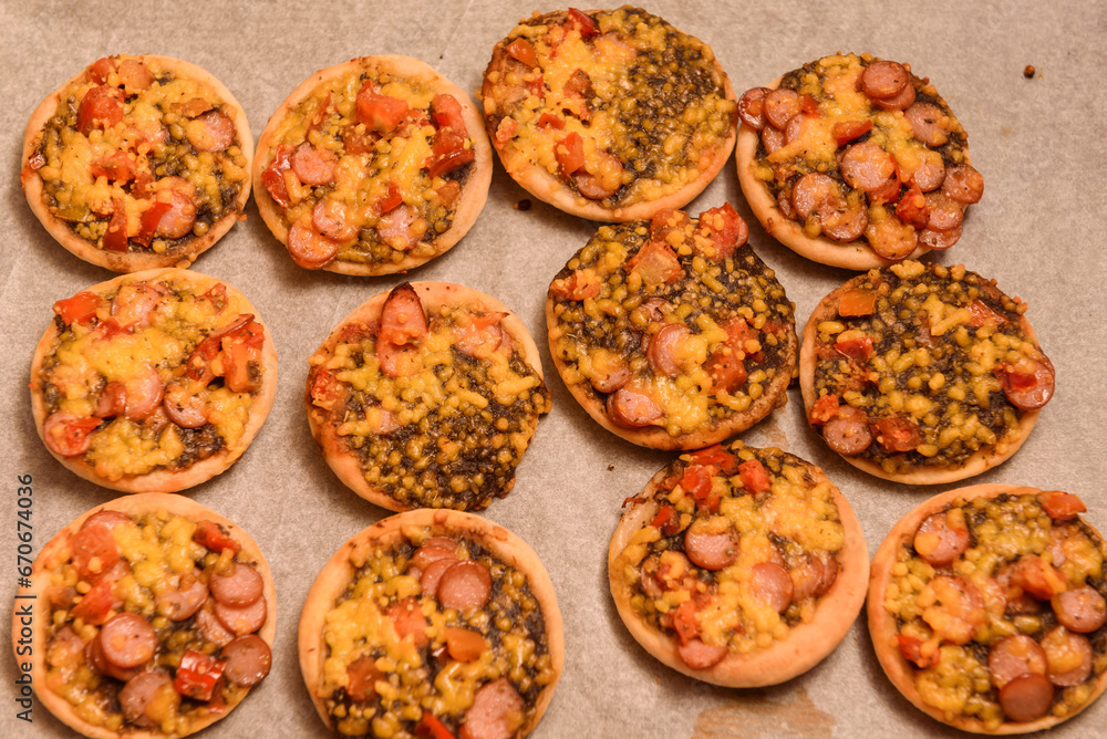 Selective focus photo. Small Halloween pizza. Selective focus photo. Small Halloween pizza.