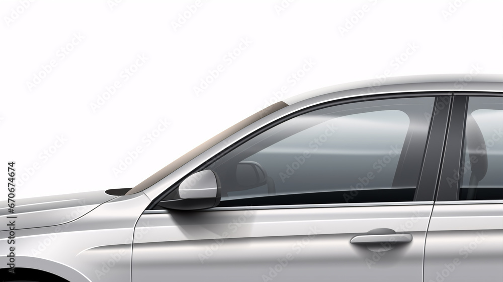 A car window template, featuring a model of a side window.